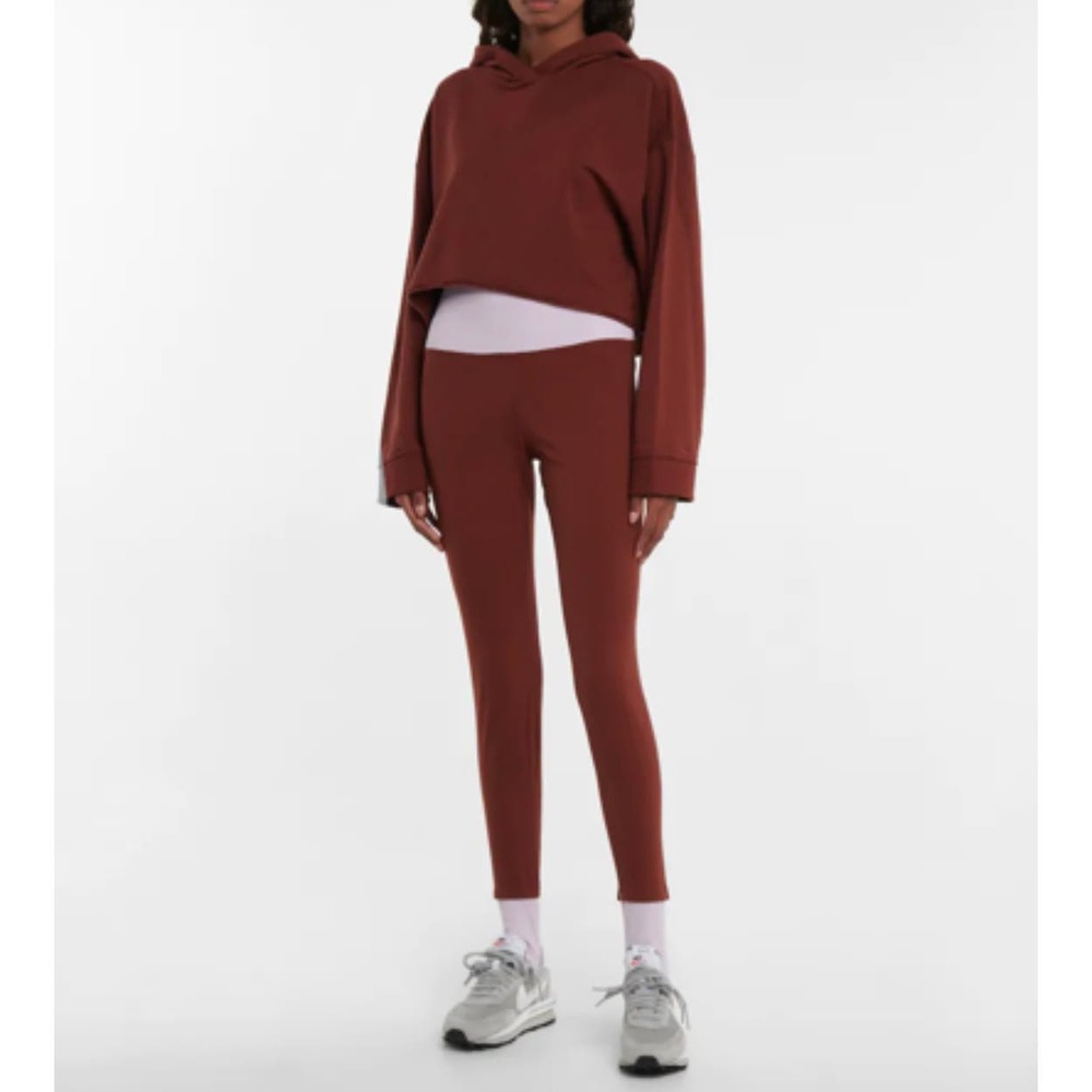 NIKE YOGA Pants Women Small Brown Dri-Fit Infinalon Luxe Leggings Purple Stirrup